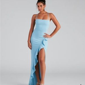 NWT WINDSOR Tiffany Sleeveless High Slit Formal Dress